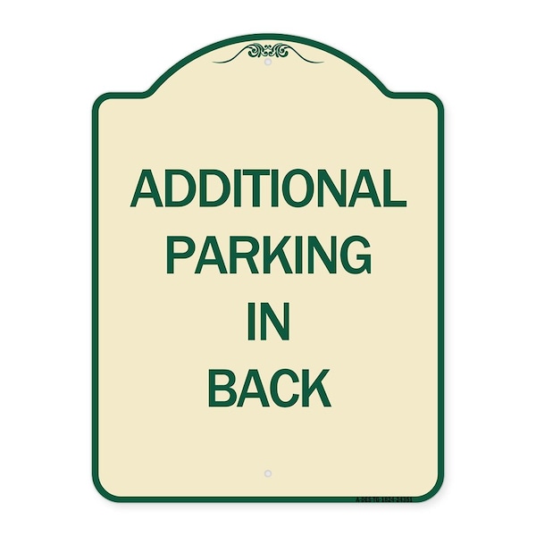 Signmission Additional Parking in Back Heavy-Gauge Aluminum Architectural Sign, 24" x 18", TG-1824-24351 A-DES-TG-1824-24351 - main